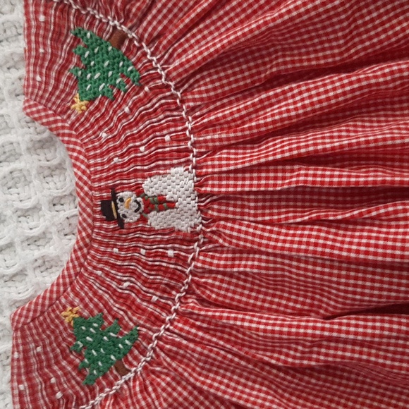 Be Mine Smocked Christmas Dress Red Gingham 18 months - Picture 2 of 6